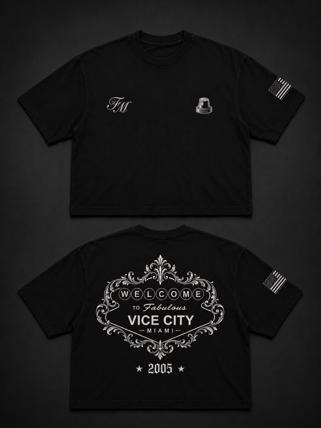 Camiseta Vice City Miami — Negra