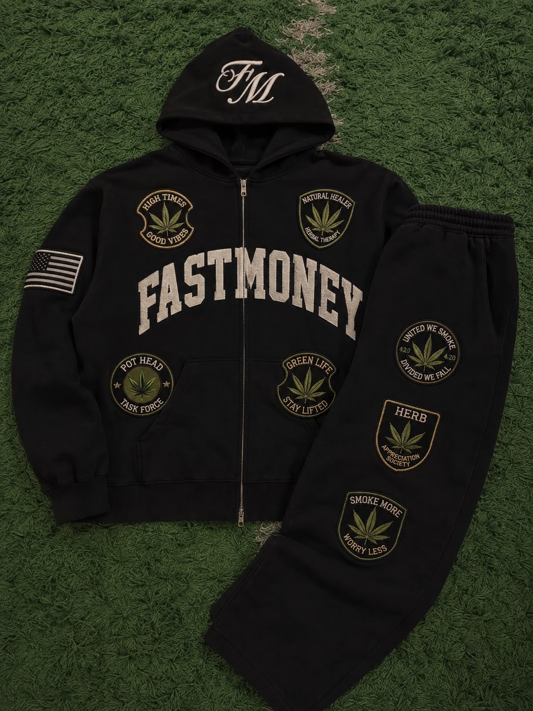 Conjunto Zip Fast Money — Negro
